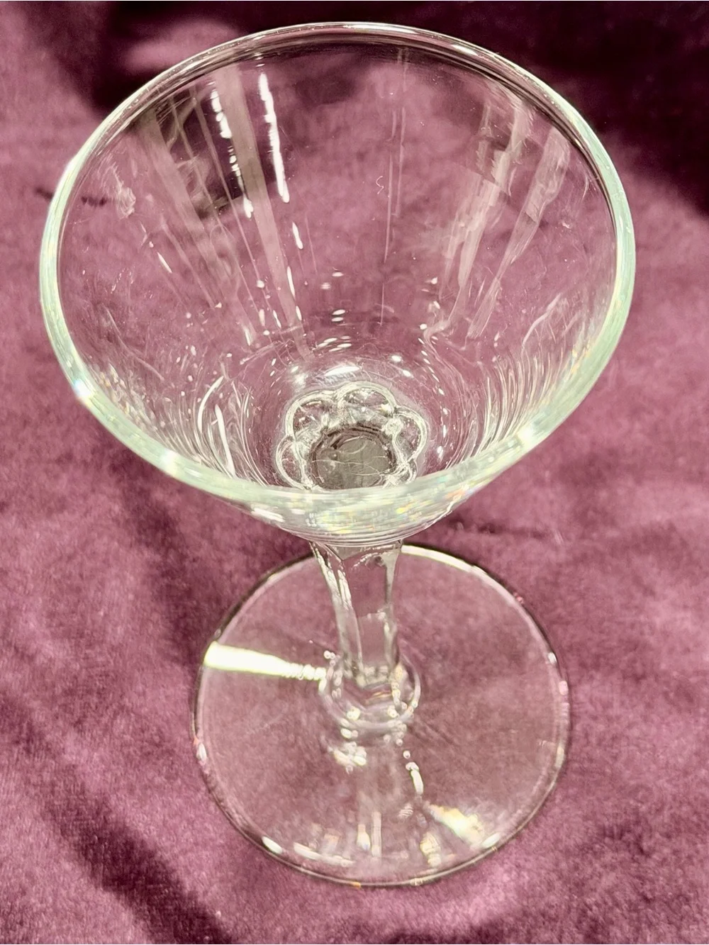 Vintage Libbey 3001 Faceted Stem Cocktail Glasses Pair